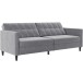 Schlafsofa >Hannover< in Grau, Samt - 203x82x83cm (BxHxT)