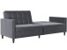 Schlafsofa >Hannover< in Anthrazit, Samt - 203x82x83cm (BxHxT)