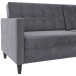 Schlafsofa >Hannover< in Anthrazit, Samt - 203x82x83cm (BxHxT)