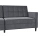 Schlafsofa >Hannover< in Anthrazit, Samt - 203x82x83cm (BxHxT)