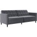 Schlafsofa >Hannover< in Anthrazit, Samt - 203x82x83cm (BxHxT)