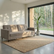 Schlafsofa >Hannover< in Taupe, Samt - 203x82x83cm (BxHxT)