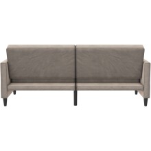 Schlafsofa >Hannover< in Taupe, Samt - 203x82x83cm (BxHxT)