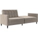 Schlafsofa >Hannover< in Taupe, Samt - 203x82x83cm (BxHxT)