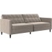 Schlafsofa >Hannover< in Taupe, Samt - 203x82x83cm (BxHxT)