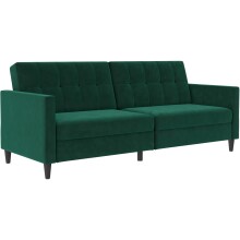 Schlafsofa >Hannover< in Dunkelrün, Samt -...