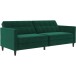 Schlafsofa >Hannover< in Dunkelrün, Samt - 203x82x83cm (BxHxT)