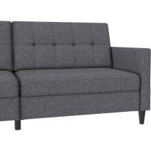 Schlafsofa >Hannover< in Leinenoptik Grau - 203x82x83 (BxHxT)