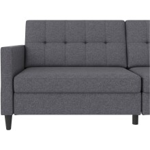 Schlafsofa >Hannover< in Leinenoptik Grau - 203x82x83 (BxHxT)
