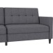 Schlafsofa >Hannover< in Leinenoptik Grau - 203x82x83 (BxHxT)