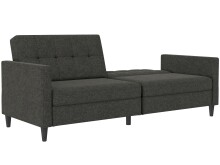 Schlafsofa >Hannover<i n Leinenoptik, Anthrazit - 203x82x83 (BxHxT)