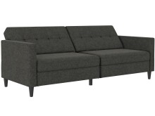 Schlafsofa >Hannover<i n Leinenoptik, Anthrazit - 203x82x83 (BxHxT)
