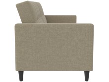 Schlafsofa >Hannover< in Leinenoptik, Cappuccino - 203x82x83 (BxHxT)