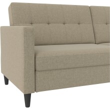 Schlafsofa >Hannover< in Leinenoptik, Cappuccino - 203x82x83 (BxHxT)