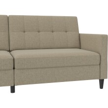 Schlafsofa >Hannover< in Leinenoptik, Cappuccino - 203x82x83 (BxHxT)