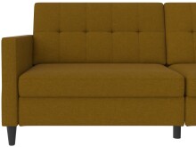 Schlafsofa >Hannover< Bezug Leinen, Curry - 203x82x83 (BxHxT)