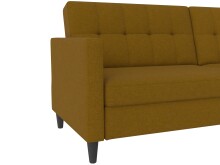 Schlafsofa >Hannover< Bezug Leinen, Curry - 203x82x83 (BxHxT)