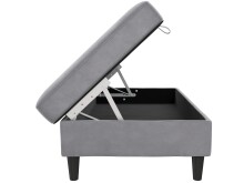 Hocker >Hannover< mit Stauraum, in Grau, Samt - 130x43x69cm (BxHxT)
