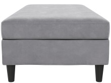 Hocker >Hannover< mit Stauraum, in Grau, Samt - 130x43x69cm (BxHxT)