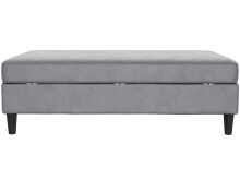 Hocker >Hannover< mit Stauraum, in Grau, Samt - 130x43x69cm (BxHxT)