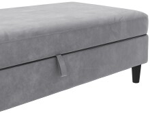 Hocker >Hannover< mit Stauraum, in Grau, Samt - 130x43x69cm (BxHxT)