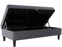 Hocker >Hannover< mit Stauraum, in Anthrazit, Samt - 130x43x69cm (BxHxT)
