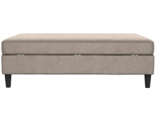 Hocker >Hannover< mit Stauraum, in Taupe, Samt - 130x43x69cm (BxHxT)