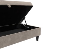 Hocker >Hannover< mit Stauraum, in Taupe, Samt - 130x43x69cm (BxHxT)