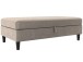 Hocker >Hannover< mit Stauraum, in Taupe, Samt - 130x43x69cm (BxHxT)