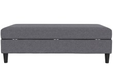 Hocker >Hannover< mit Stauraum, aus Leinen Grau - 130x43x69 (BxHxT)