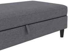 Hocker >Hannover< mit Stauraum, aus Leinen Grau - 130x43x69 (BxHxT)