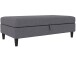 Hocker >Hannover< mit Stauraum, aus Leinen Grau - 130x43x69 (BxHxT)
