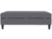 Hocker >Hannover< mit Stauraum, aus Leinen Grau - 130x43x69 (BxHxT)