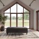 Hocker >Hannover< mit Stauraum, Bezug Leinen in Anthrazit - 130x43x69 (BxHxT)