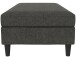 Hocker >Hannover< mit Stauraum, Bezug Leinen in Anthrazit - 130x43x69 (BxHxT)