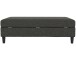Hocker >Hannover< mit Stauraum, Bezug Leinen in Anthrazit - 130x43x69 (BxHxT)