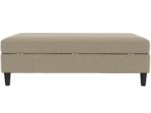 Hocker >Hannover< mit Stauram, Cappuccino, Leinenstoff-Optik c