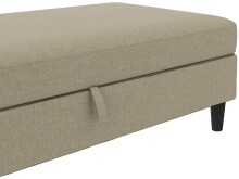 Hocker >Hannover< mit Stauram, Cappuccino, Leinenstoff-Optik c