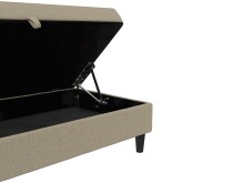 Hocker >Hannover< mit Stauram, Cappuccino, Leinenstoff-Optik c