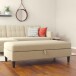 Hocker >Hannover< mit Stauram, Cappuccino, Leinenstoff-Optik c