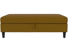 Hocker >Hannover< mit Stauraum, Bezug Leinen, Curry - 130x43x69 (BxHxT)