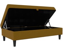 Hocker >Hannover< mit Stauraum, Bezug Leinen, Curry - 130x43x69 (BxHxT)