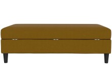 Hocker >Hannover< mit Stauraum, Bezug Leinen, Curry - 130x43x69 (BxHxT)