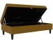 Hocker >Hannover< mit Stauraum, Bezug Leinen, Curry - 130x43x69 (BxHxT)