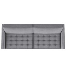 Schlafsofa >Palermo< in Grau, Samt - 207x86x86cm (BxHxT)