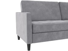 Schlafsofa >Palermo< in Grau, Samt - 207x86x86cm (BxHxT)