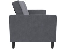 Schlafsofa >Palermo< in Anthrazit, Samt - 207x86x86cm (BxHxT)