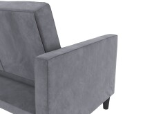 Schlafsofa >Palermo< in Anthrazit, Samt - 207x86x86cm (BxHxT)