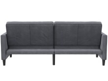 Schlafsofa >Palermo< in Anthrazit, Samt - 207x86x86cm (BxHxT)
