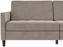 Schlafsofa >Palermo< in Taupe, Samt - 207x86x86cm (BxHxT)
